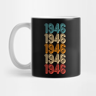 born in 1946 vintage rainbow retro Mug